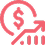 A dollar sign and upward arrow for School Process/affordability Icon